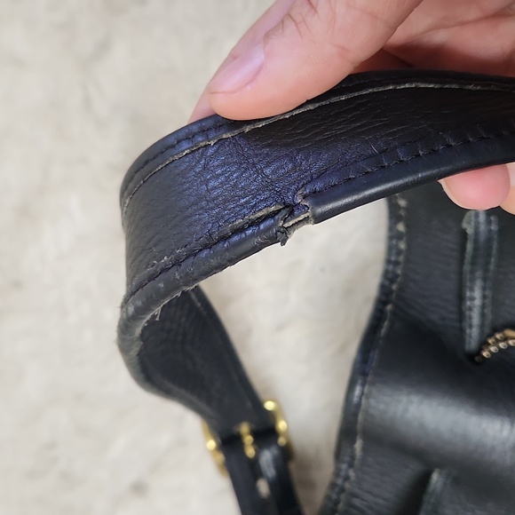 Vintage Coach Legacy leather bucket bag tote draw string shoulder purse BLACK - Picture 7 of 15